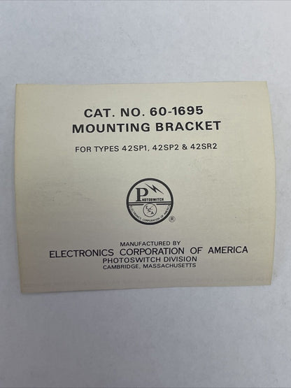 ELECTRONICS CORPORATION OF AMERICA 60-1695 MOUNTING BRACKET FOR 42SP1, 42SP2 &