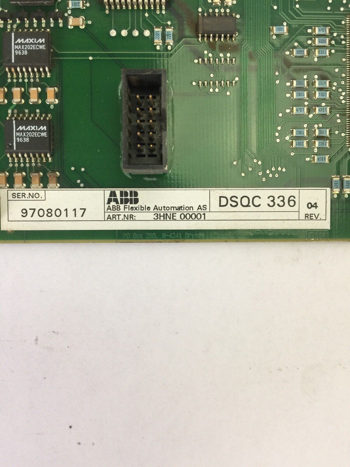 ABB DSQC 336 3HNE 00001 ETHERNET CIRCUIT BOARD PCB VER.4
