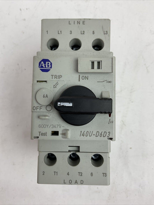 ALLEN BRADLEY 140U-D6D3-B60 MOTOR PROTECTOR SER B 6A 600Y/347VAC