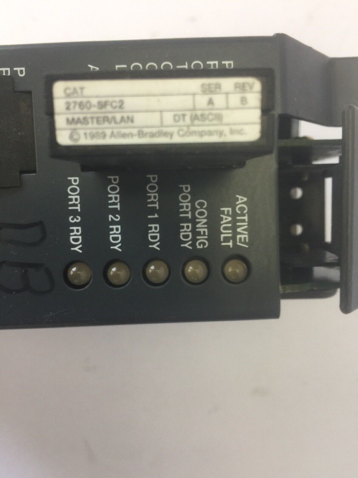 ALLEN BRADLEY 2760-RB/A FLEXIBLE INTERFACE MODULE REV N01 2760-SFC2 MASTER/LAN