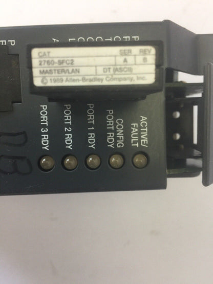 ALLEN BRADLEY 2760-RB/A FLEXIBLE INTERFACE MODULE REV N01 2760-SFC2 MASTER/LAN