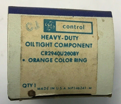 GE CR2940U200BY HEAVY DUTY OILTIGHT COMPONENT ORANGE COLOR RING***LOTOF10***