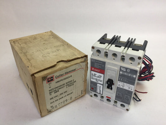 CUTLER HAMMER HMCP015E0CA10 MOTOR CIRCUIT PROTECTOR 15A 3P 600VAC 250VDC A2X1LB