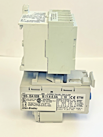 ALLEN BRADLEY - 193-EA1EB SER. B OVERLOAD RELAY & 100-MO5NZ*3 SER. A 24VDC COIL