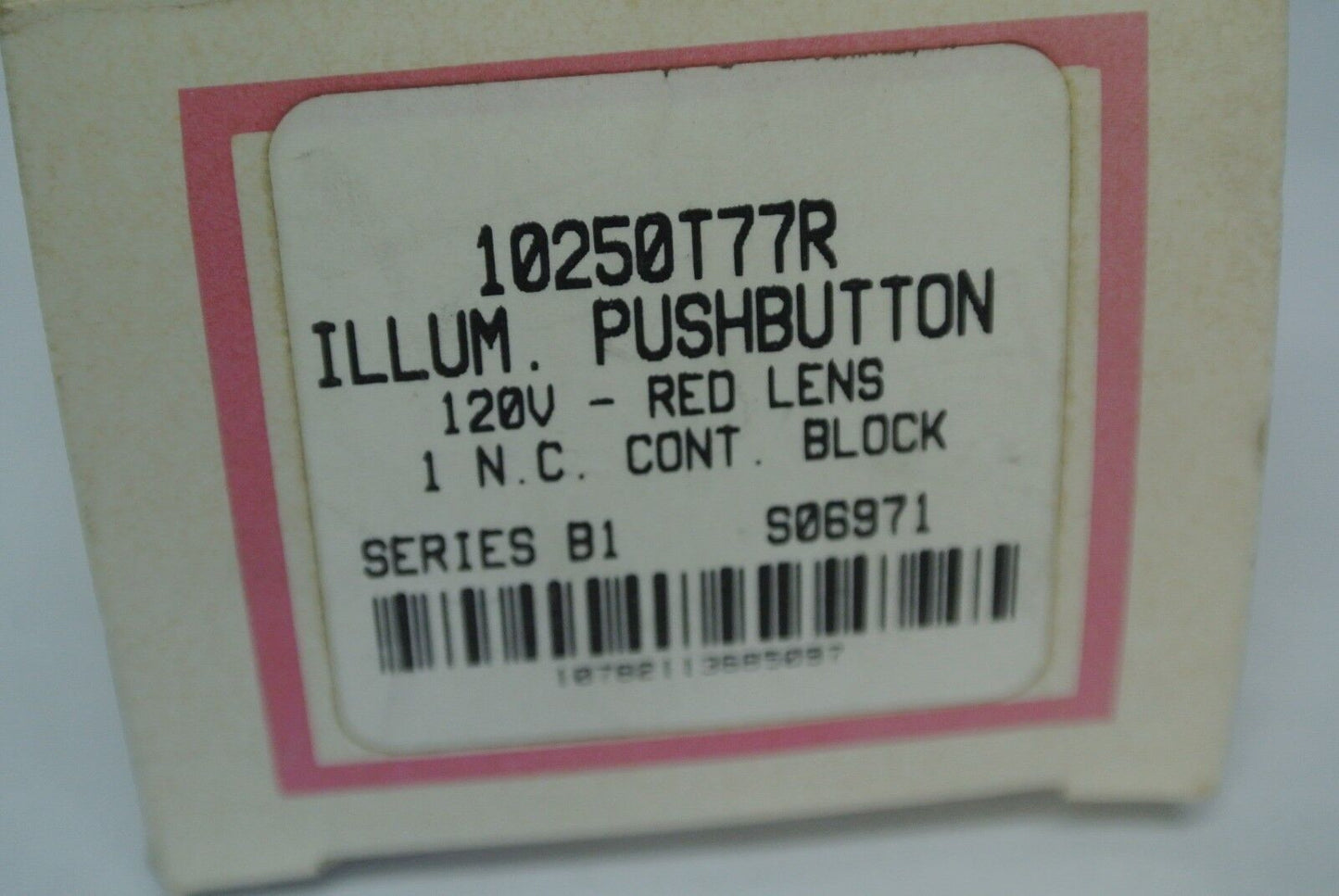 CUTLER-HAMMER 10250T77R ILLUMINATED PUSHBUTTON 120V - 1 N.O. RED - NEW SURPLUS