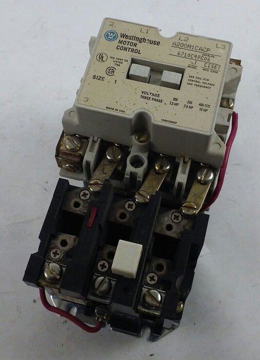 WESTINGHOUSE A200M1CACP / 6710C49G06 SIZE 1 STARTER - 110/120V COIL, 10 HP MAX