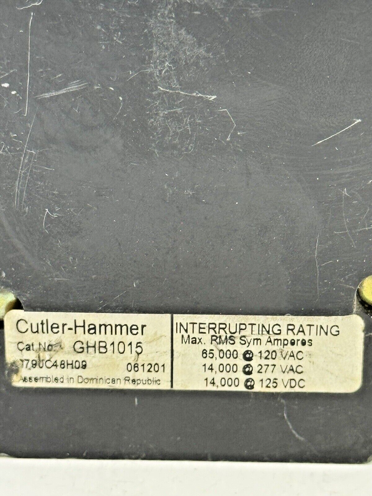 WESTINGHOUSE - GHB1015 - BOLT-ON CIRCUIT BREAKER - 1 POLE/277VAC/15A - NEW