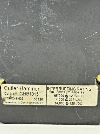 WESTINGHOUSE - GHB1015 - BOLT-ON CIRCUIT BREAKER - 1 POLE/277VAC/15A - NEW