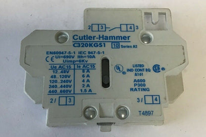 CUTLER HAMMER C320KGS1 AUXILIARY CONTACT SERIES A2 ****LOTOF2****