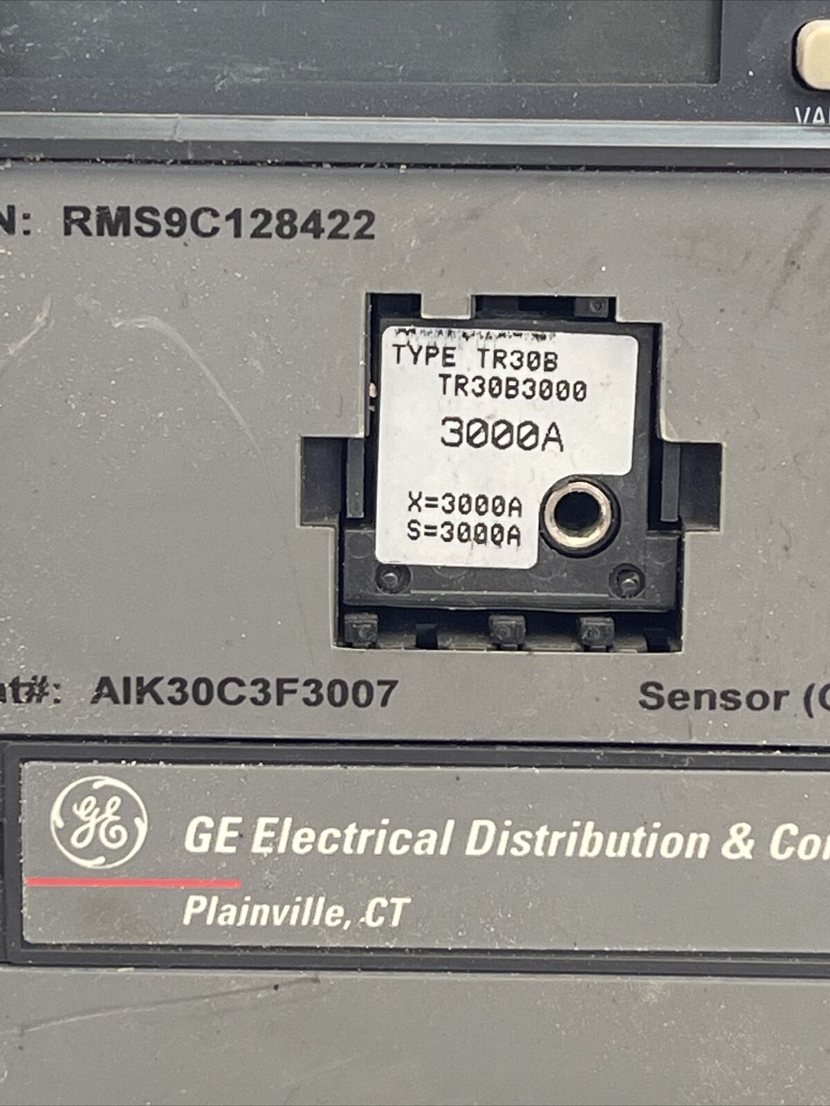 GE AIK30C3F3007 MICRO VERSA TRIP PLUS TRIP UNIT WITH TR30B3000 TRIP 3000A