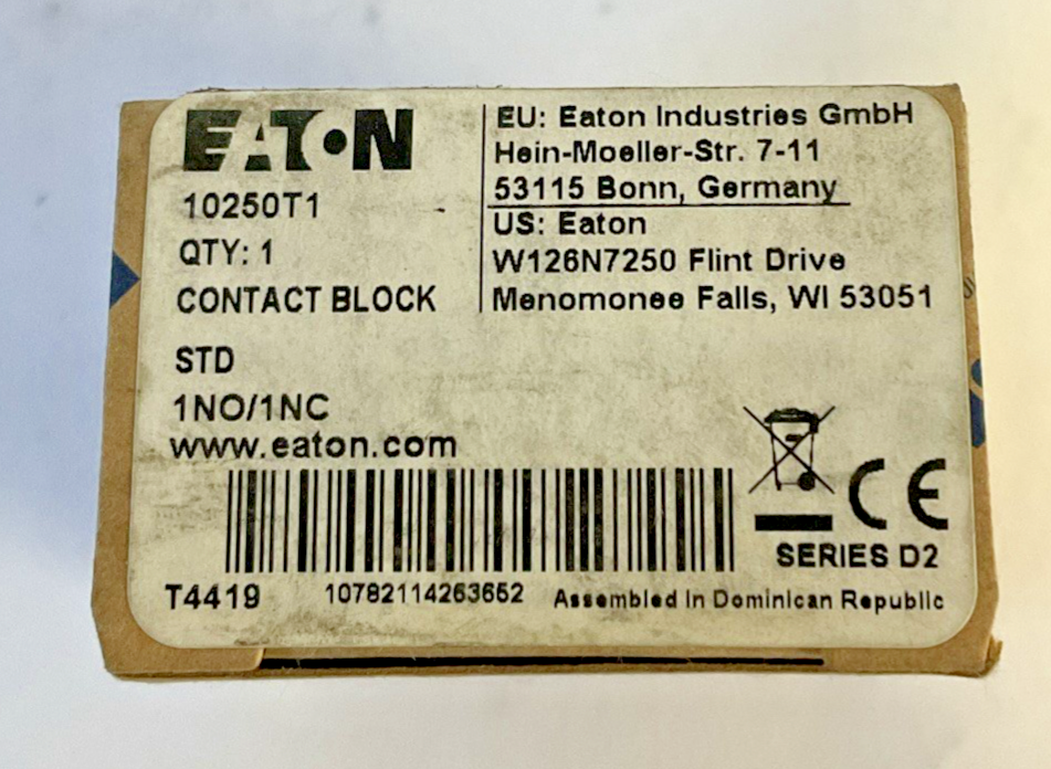 EATON 10250T1 CONTACT BLOCK SER.D2  ***LOTOF5***