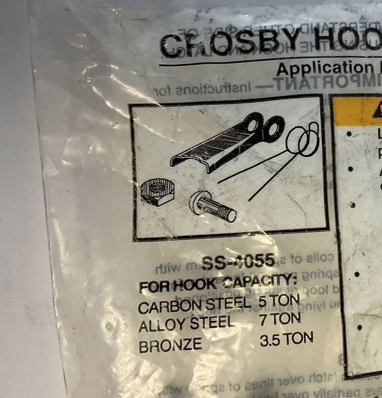 CROSBY SS-4055 HOOK AND LATCH KIT ***LOTOF9****