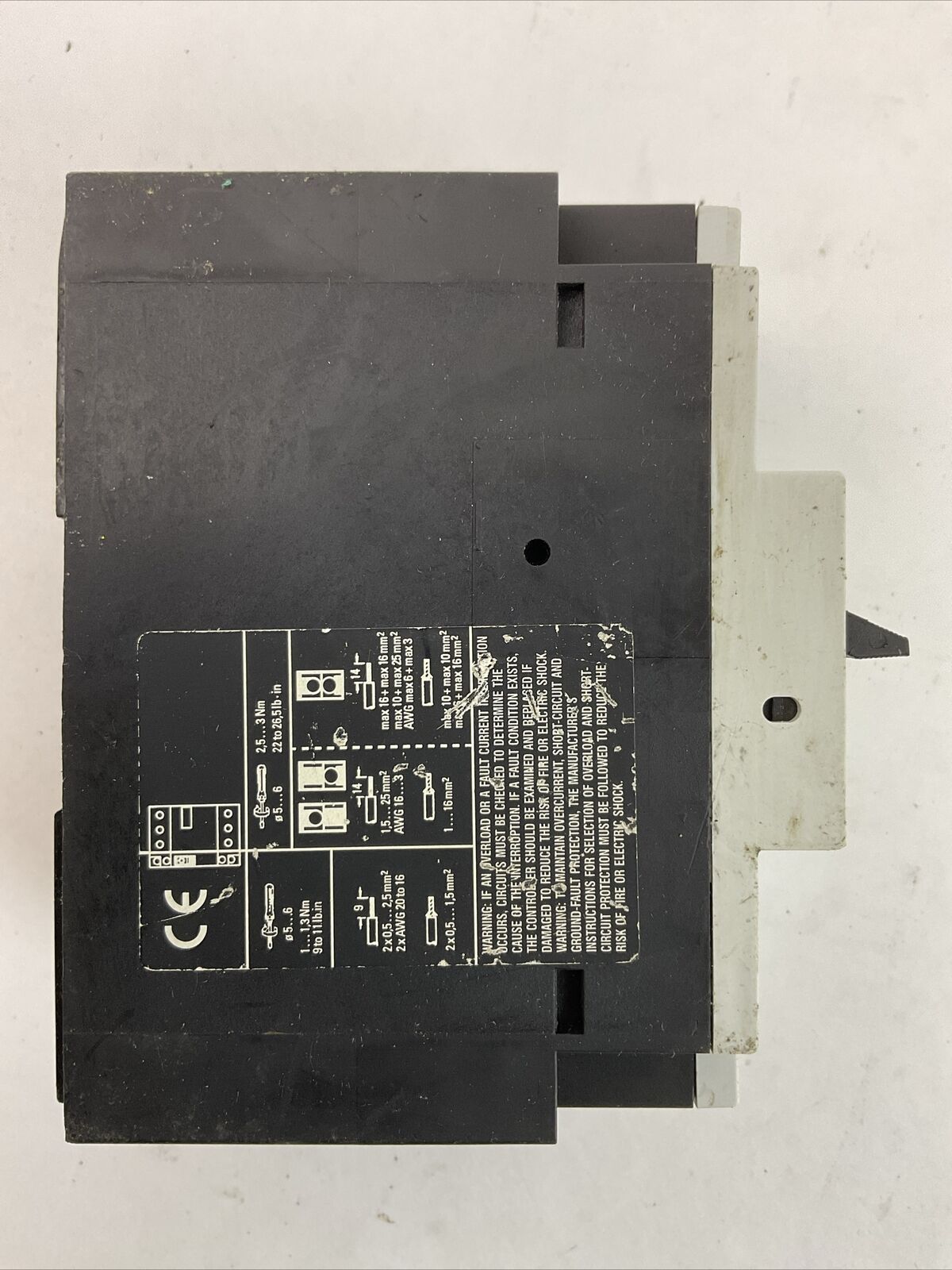 SIEMENS 3VU1600-0ML00 MANUAL MOTOR CONTROLLER 600VAC 40A 3PH 7-1/2HP