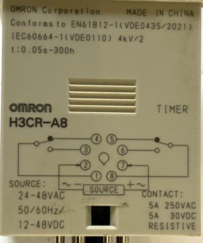 OMRON H3CR-A8 TIMER RELAY 250VAC 48VDC