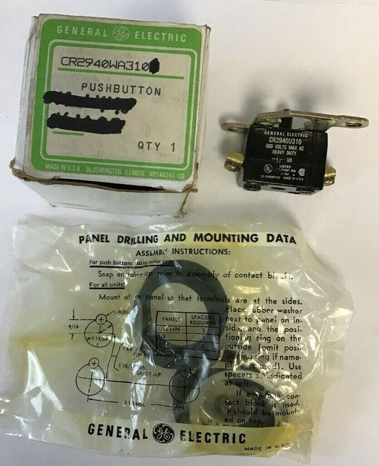 GE CR940WA310 PUSHBUTTON 600VAC