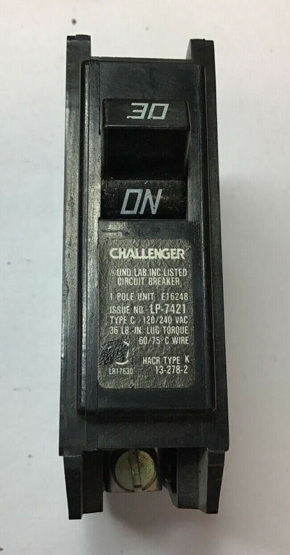 CHALLENGER C130 CIRCUIT BREAKER 120/240VAC TYPE C 1POLE ***LOTOF3***