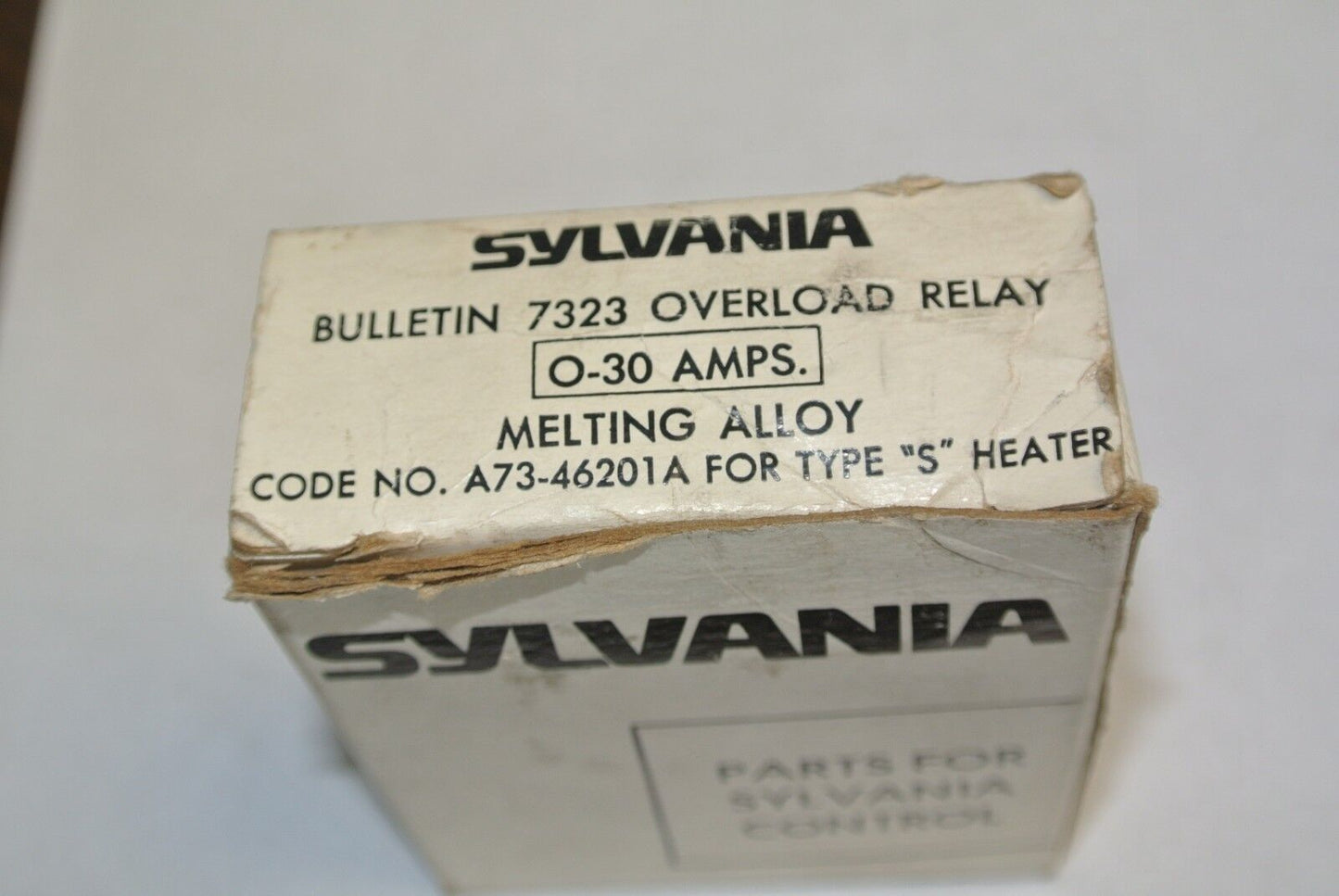 SYLVANIA BULLETIN 7323 OVERLOAD RELAY - 0-30A - MELTING ALLOY - A73-46201A