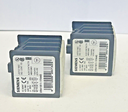 SIEMENS *LOT OF 2* - 3RH1911-1FA40 - AUXILIARY CONTACTS