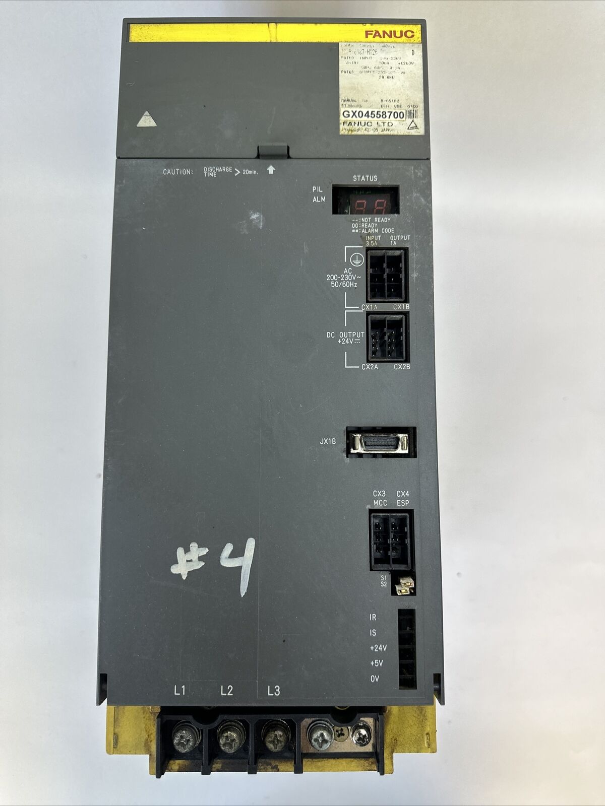 FANUC A06B-6087-H126 POWER SUPPLY INPUT 200-230VAC OUTPUT 283-325VDC SER D