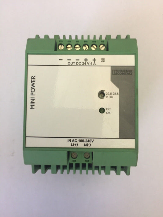 PHOENIX CONTACT MINI-PS-100-240AC/24DC/4 POWER SUPPLY INPUT 100-240VAC 90-350VDC