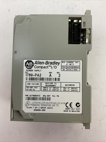 ALLEN BRADLEY 1769-PA2 SER A REV 2 COMPACT I/O POWER SUPPLY