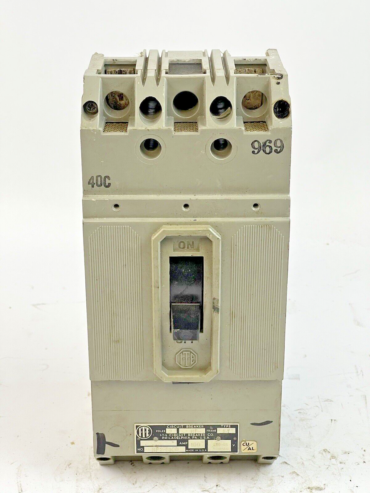 ITE / SIEMENS - HF2-B100 - CIRCUIT BREAKER - 100 AMP, 250 DC, 600 VAC, 2 POLE