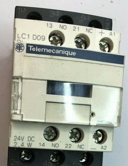 TELEMECANIQUE LC1D09BL CONTACTOR 24VDC W/ LRD10 OVERLOAD RELAY 600VAC