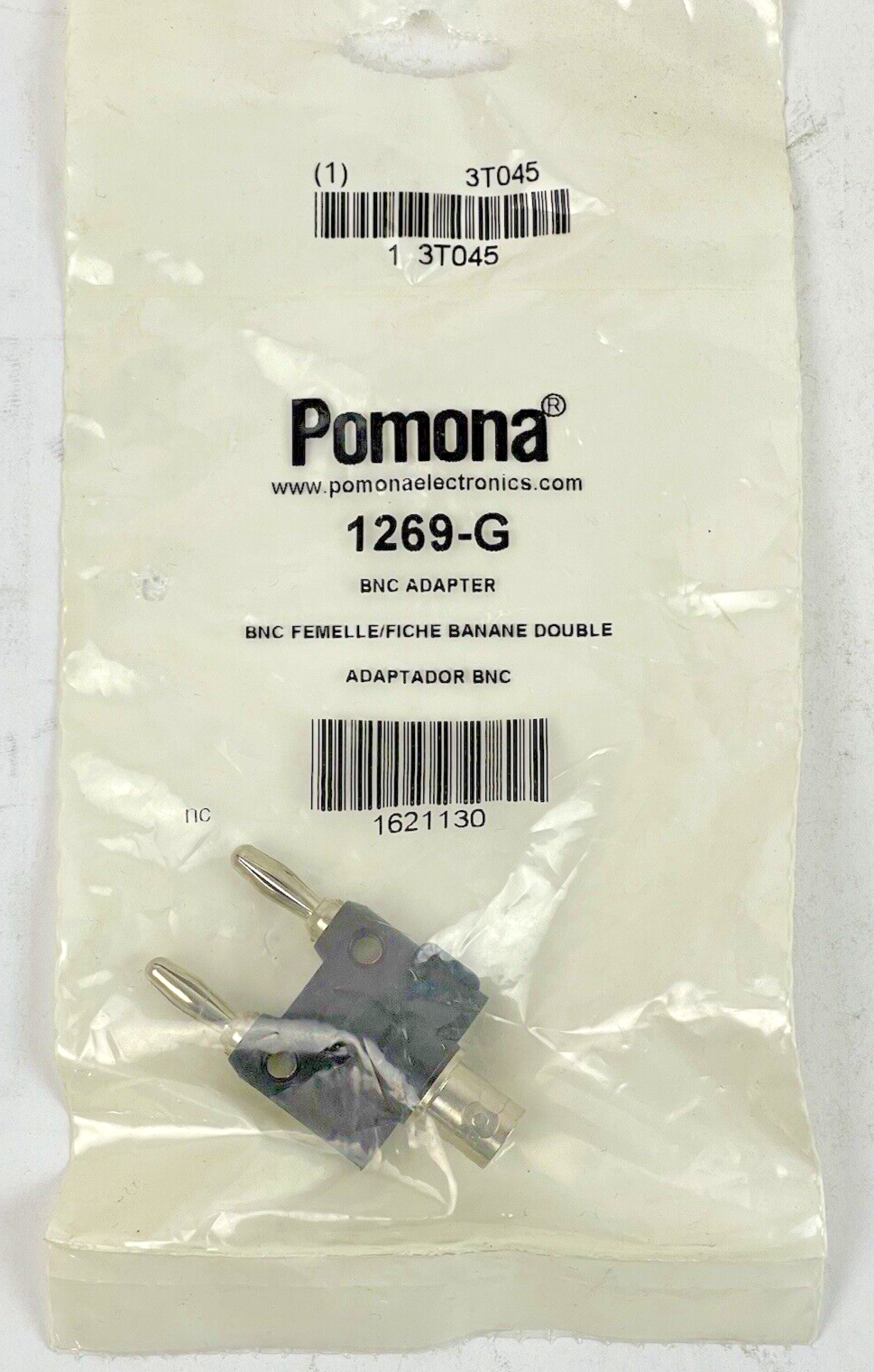 POMONA - *LOT OF 5* - 1269-G - 1269 - BNC ADAPTOR - DOUBLE BANANA BNC ADAPTOR