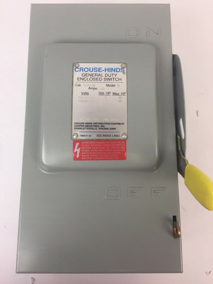 CROUSE HIND GH422N FUSIBLE  ENCLOSED SWITCH 60A 240VAC 3 POLE TYPE 1