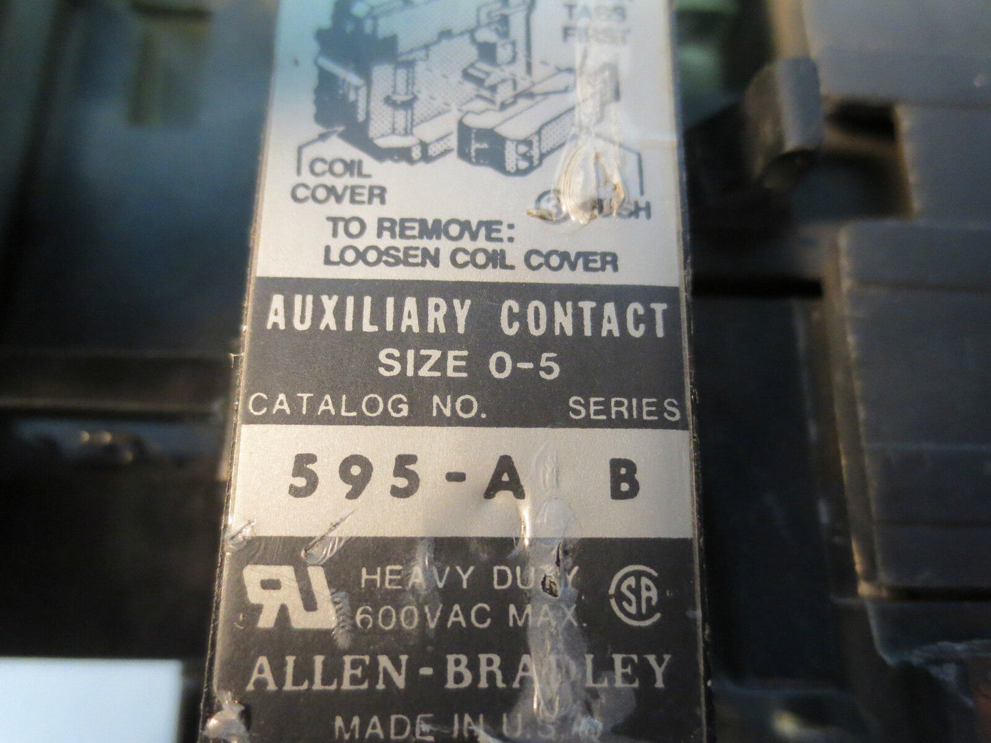 ALLEN-BRADLEY 500F-BOD93 RELAY Ser B, SIZE 1, 120V COIL w/ CB236 - w/ 595-A