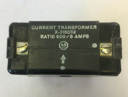 ALLEN BRADLEY X-316032 CURRENT TRANSFORMER RATIO 600/5 AMPS