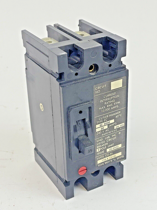 CUTLER-HAMMER - EC2030 - 2 POLE, 30A, 240 VAC CIRCUIT BREAKER