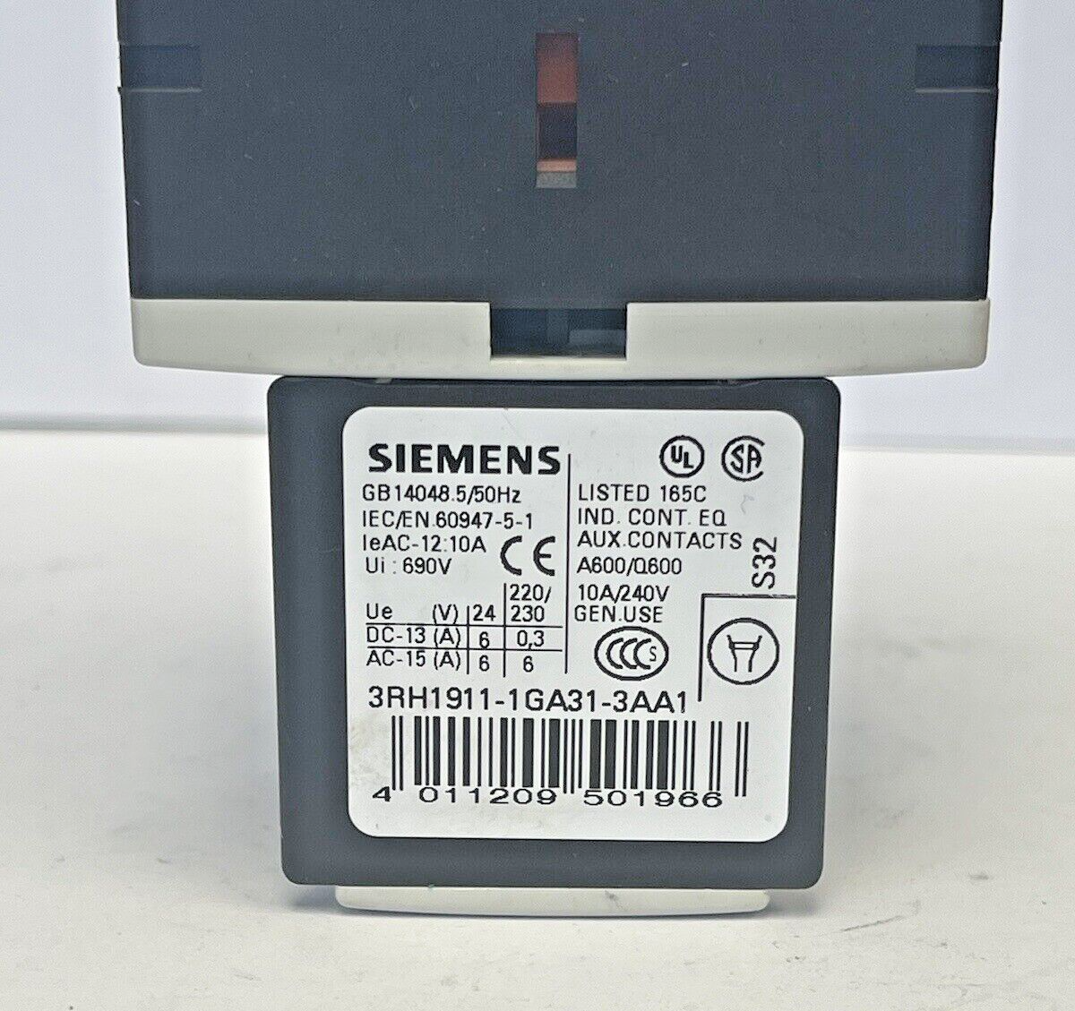 SIEMENS - 3RH1271-1BB40 AND 3RH1911-1GA31-3AA1 - AUXILIARY CONTACTS