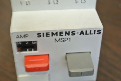 SIEMENS-ALLIS MSP10GA11 MANUAL STARTER PROTECTOR / 1.6-2.5A  / NEW SURPLUS