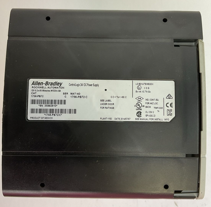 ALLEN BRADLEY 1756-PB72 SERC 24VDC POWER SUPPLY 1756-A7 SER B CAT REV J03 7 SLOT