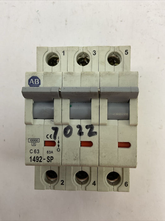ALLEN BRADLEY 1492-SP3C630 SER C CIRCUIT BREAKER 63A 3POLE 480Y/277VAC