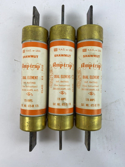 Shawmut Amp-trap ATS-DE-175 175A 600V Fuse "Lot of 3"