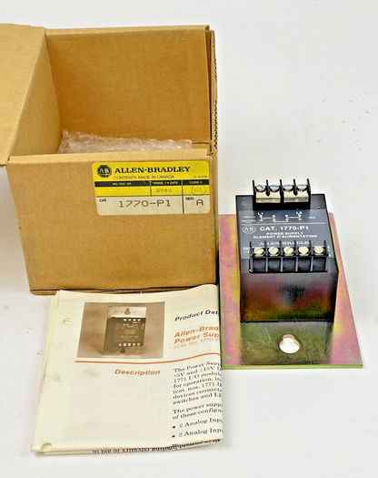 ALLEN-BRADLEY - 1770-P1 SER. A - POWER SUPPLY - 15AMP/120-240VAC/ANALOG/MODULAR