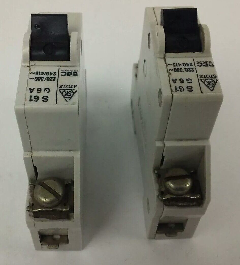 STOTZ-KONTAKT S61 G6A, S61G6A, CIRCUIT BREAKER, 6A, 220/380V, 240/415V, LOT OF 2