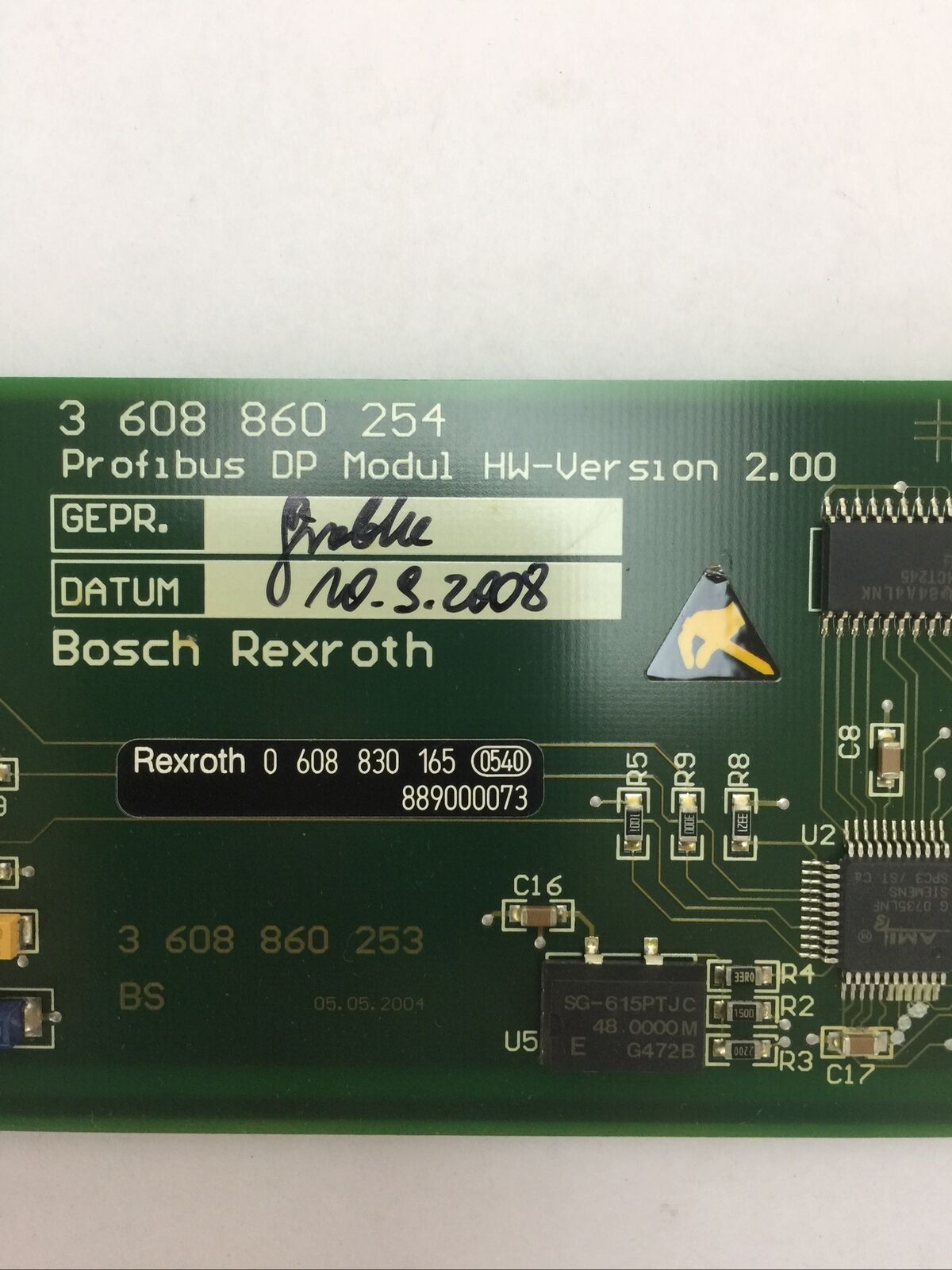 REXROTH 3 608 860 254 SMPDP PROFIBUS DP MODULE HW VERSION 2.00 0 608 830 165