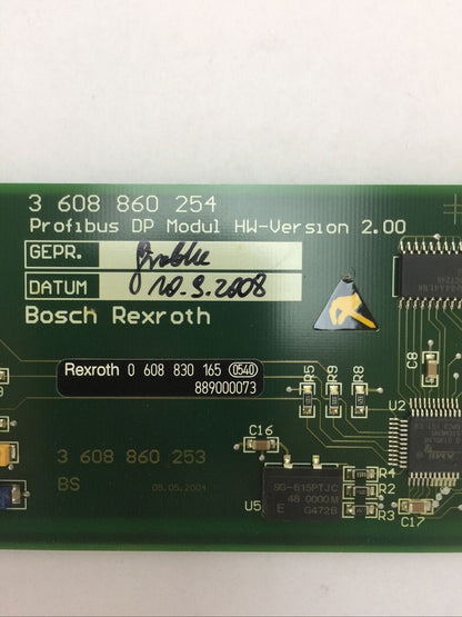 REXROTH 3 608 860 254 SMPDP PROFIBUS DP MODULE HW VERSION 2.00 0 608 830 165