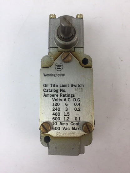 WESTINGHOUSE RRLB RR LIMIT SWITCH MAINTAINED CONTACT LIMIT SWITCH 600VAC 10AMP