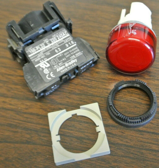 ALLEN-BRADLEY 198-PL22R / PILOT LIGHT KIT / 240VAC / RED / NEW SURPLUS 198-PL22
