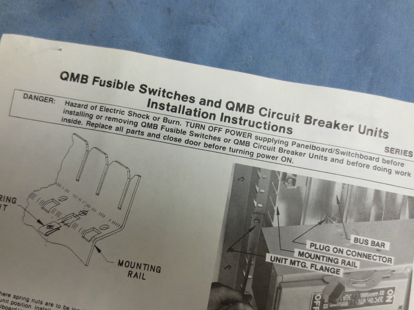 SQUARE D QMB321TEDW FUSIBLE PANELBOARD / BUSWAY SWITCH 30A 3-POLE 240VAC