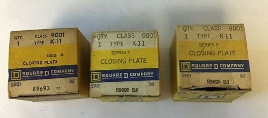 SQUARE D 9001 K-11 CLOSINGPLATE SER.F (2)& SQUARE D 9001 K-11 SER.A CLOSINGPLATE