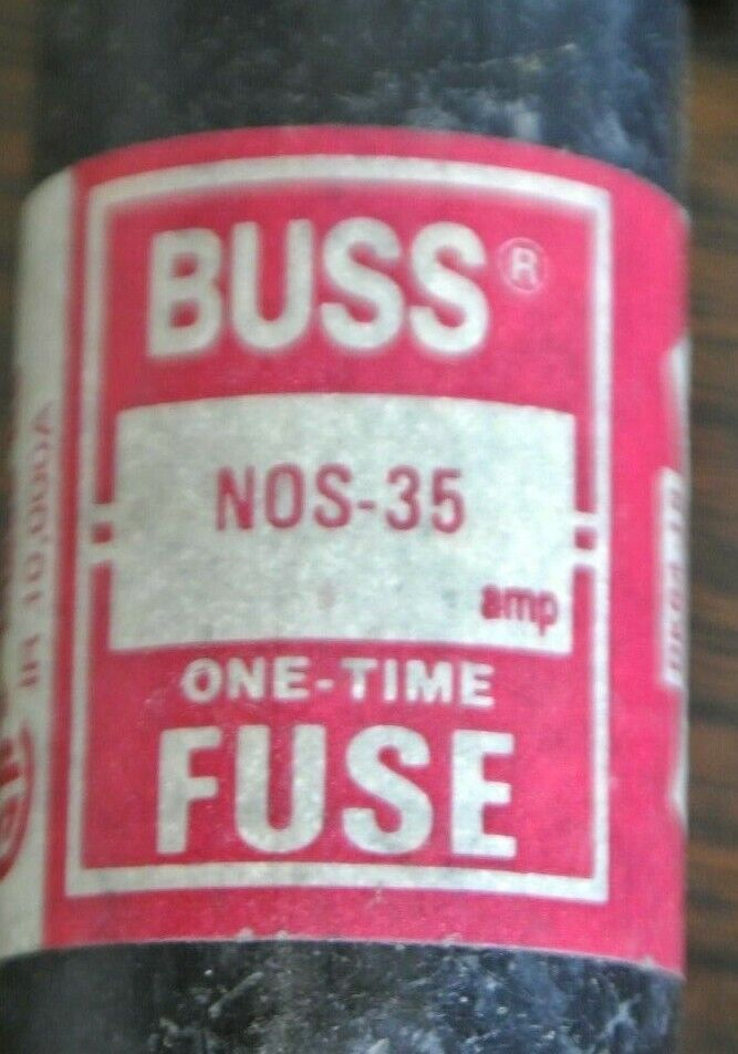 LOT of 7 / BUSS NOS35 CLASS K5 ONE-TIME FUSE / 35A / 600V / NEW SURPLUS