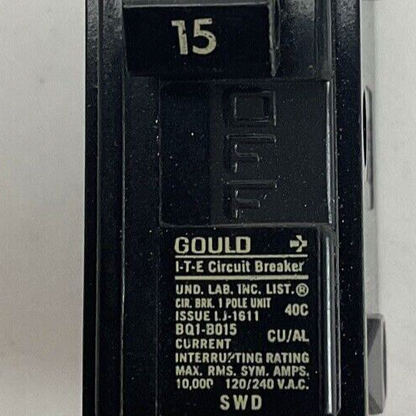 ITE/GOULD BQ1B015 CIRCUIT BREAKER 120/240VAC 1POLE ****LOTOF10****