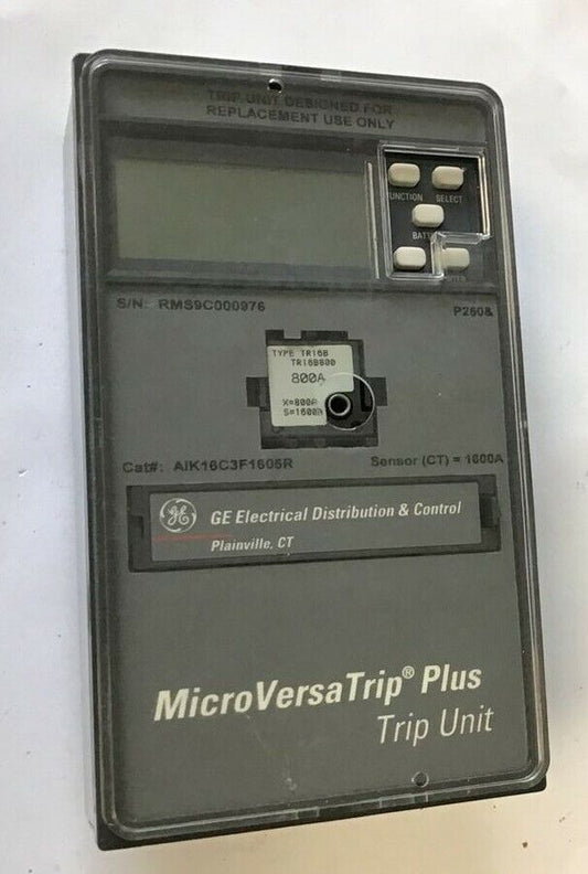 GENERAL ELECTRIC AIK16C3F1605R TRIP UNIT W/TR16B800 800A MICROVERSATRIP