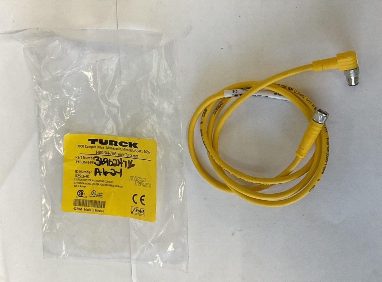 TURCK PKG 3M-1-PSW 3M CORD CONNECTOR DOUBLE END 125V 4AMPS