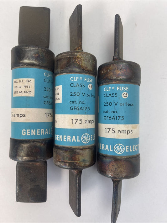 GE GF6A175 CLF FUSE CLASS K5 175AMP 250VAC (LOT OF 3)